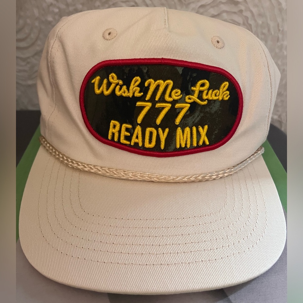 Wish Me Luck 777 Beige SnapBack Cap NwT